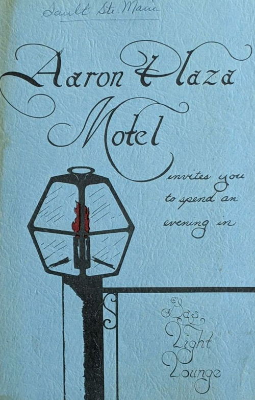 Aaron Plaza Motel (Blue Swan Inn) - Menu (newer photo)